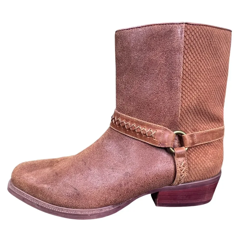 Dingo Butch Tan Brown Leather Harness Strap Western Cowboy Boots Size 12 D